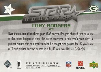 2006 Upper Deck #236 Cory Rodgers Back