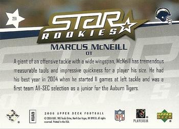 2006 Upper Deck #261 Marcus McNeill Back