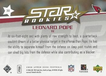 2006 Upper Deck #263 Leonard Pope Back