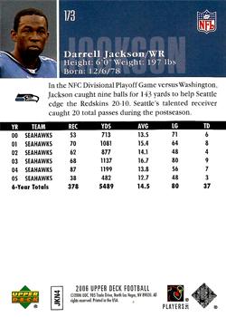 2006 Upper Deck #173 Darrell Jackson Back