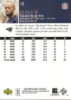 2006 Upper Deck #179 Torry Holt Back