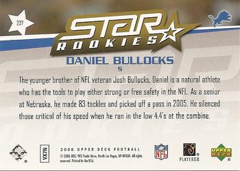 2006 Upper Deck #237 Daniel Bullocks Back