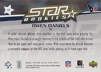 2006 Upper Deck #268 Owen Daniels Back