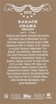 2009 Topps Mayo - Celebrated Citizens #CC3 Barack Obama Back