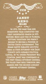 2009 Topps Mayo - Celebrated Citizens #CC9 Janet Reno Back