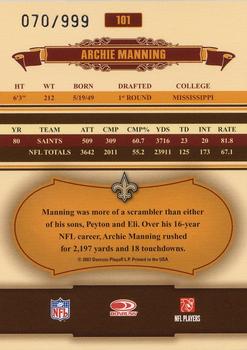 2007 Donruss Classics #101 Archie Manning Back
