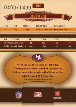 2007 Donruss Classics #184 Jason Hill Back