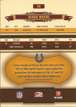 2007 Donruss Classics #45 Reggie Wayne Back