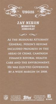 2009 Topps Mayo - United States Governors #USG25 Jay Nixon Back