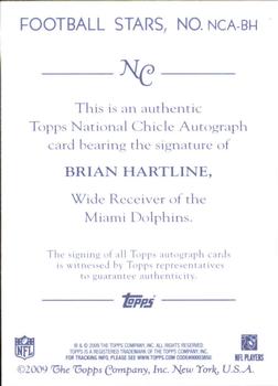 2009 Topps National Chicle - Autographs #NCA-BH Brian Hartline Back