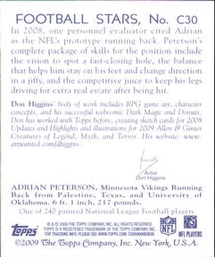 2009 Topps National Chicle - Mini #C30 Adrian Peterson Back