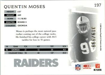 2007 Donruss Threads #197 Quentin Moses Back