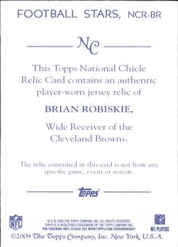 2009 Topps National Chicle - Relics #NCR-BR Brian Robiskie Back