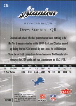 2007 Ultra #226 Drew Stanton Back