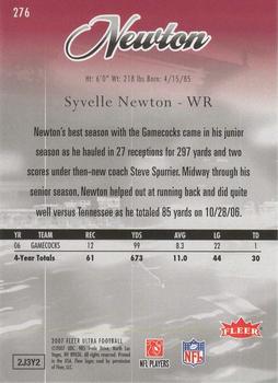 2007 Ultra #276 Syvelle Newton Back
