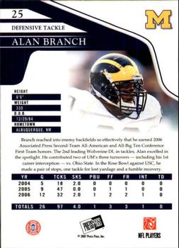 2007 Press Pass #25 Alan Branch Back