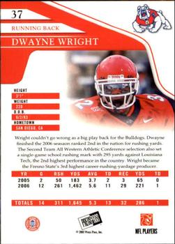 2007 Press Pass #37 Dwayne Wright Back