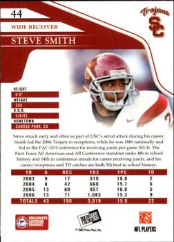2007 Press Pass #44 Steve Smith Back
