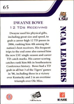 2007 Press Pass #65 Dwayne Bowe Back