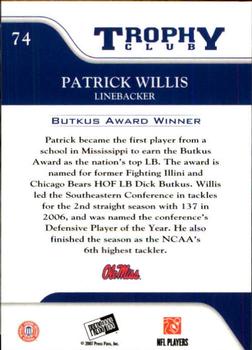 2007 Press Pass #74 Patrick Willis Back