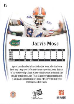 2007 Press Pass Legends #15 Jarvis Moss Back