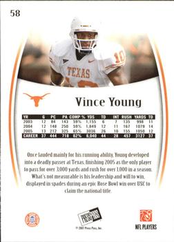 2007 Press Pass Legends #58 Vince Young Back
