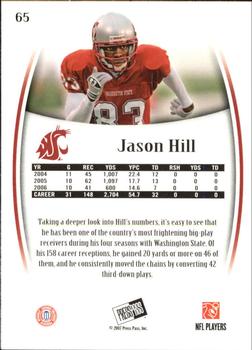 2007 Press Pass Legends #65 Jason Hill Back