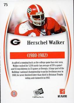 2007 Press Pass Legends #75 Herschel Walker Back