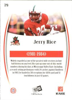 2007 Press Pass Legends #79 Jerry Rice Back
