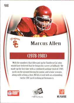 2007 Press Pass Legends #98 Marcus Allen Back