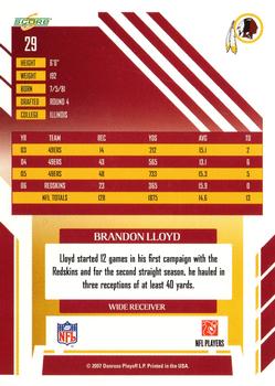 2007 Score #29 Brandon Lloyd Back