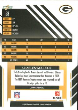 2007 Score #58 Charles Woodson Back