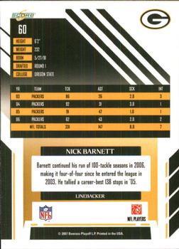 2007 Score #60 Nick Barnett Back