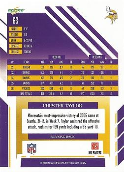 2007 Score #63 Chester Taylor Back