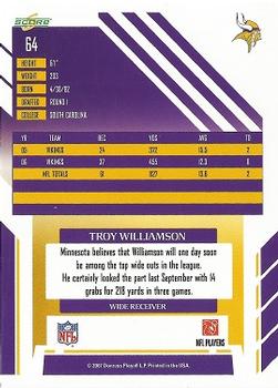 2007 Score #64 Troy Williamson Back