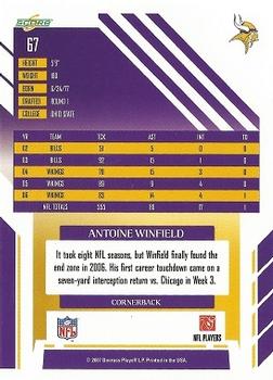 2007 Score #67 Antoine Winfield Back
