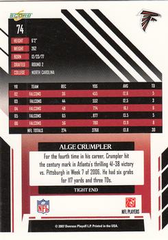 2007 Score #74 Alge Crumpler Back