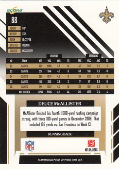 2007 Score #88 Deuce McAllister Back