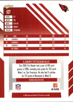 2007 Score #107 Larry Fitzgerald Back