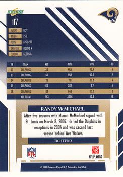 2007 Score #117 Randy McMichael Back