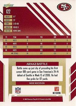 2007 Score #122 Arnaz Battle Back