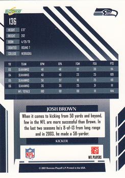 2007 Score #136 Josh Brown Back
