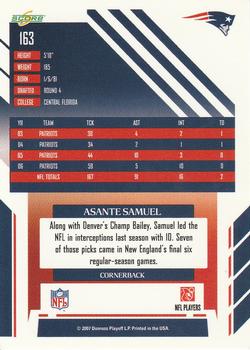 2007 Score #163 Asante Samuel Back