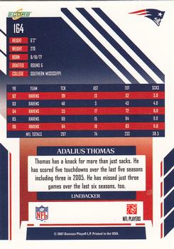 2007 Score #164 Adalius Thomas Back