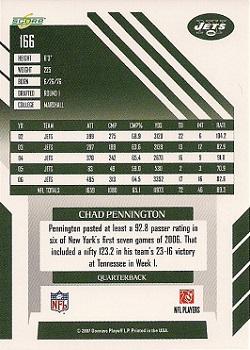 2007 Score #166 Chad Pennington Back