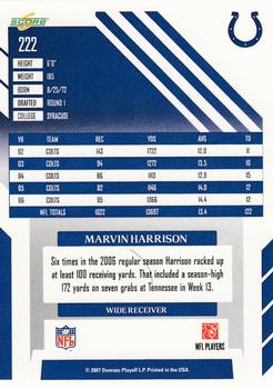 2007 Score #222 Marvin Harrison Back