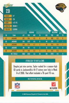 2007 Score #231 Fred Taylor Back