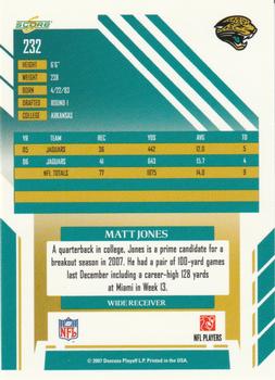 2007 Score #232 Matt Jones Back