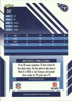 2007 Score #247 Roydell Williams Back
