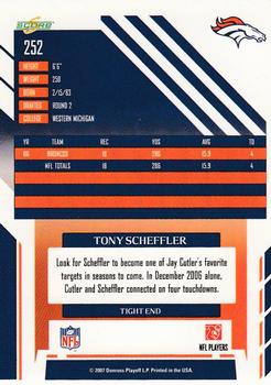 2007 Score #252 Tony Scheffler Back